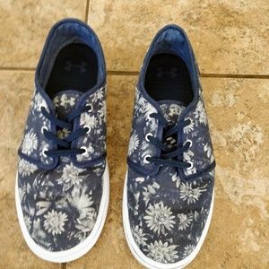 Under Armour blue floral sneakers